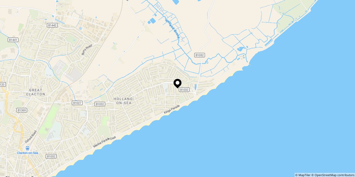 Approximate location of Brighton Road, Holland-on-Sea, Essex, CO15 5SR
