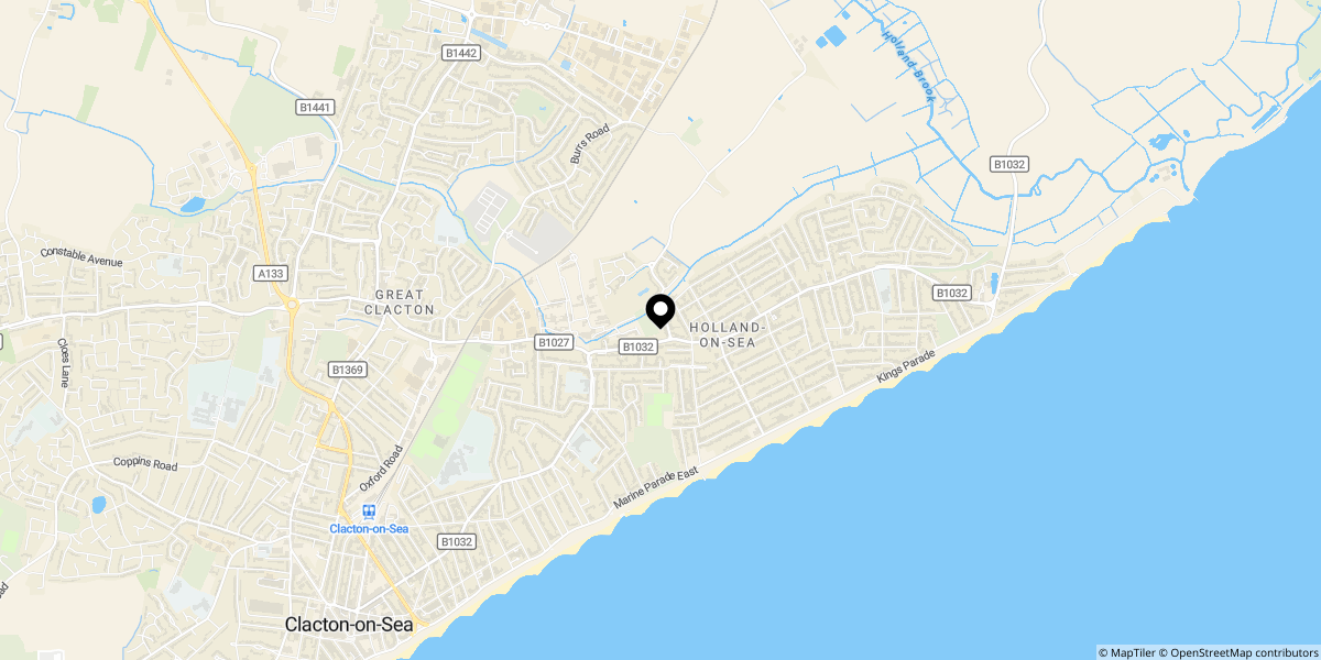 Approximate location of Marina Gardens, Clacton-on-Sea, Essex, CO15 5BD