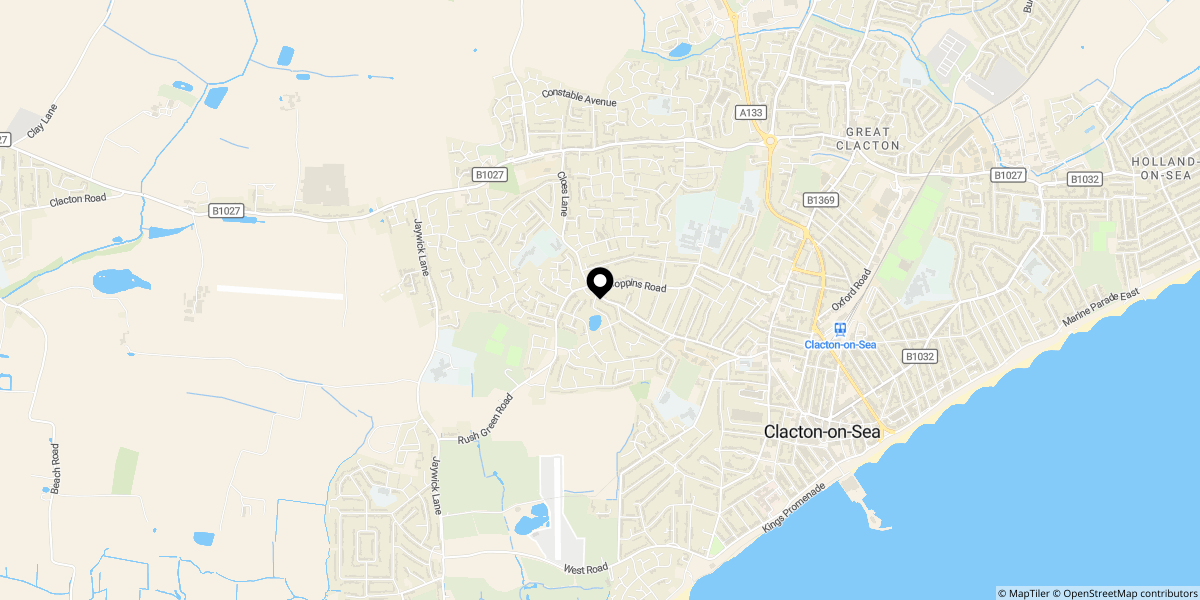 Approximate location of Lake Walk, Clacton on Sea CO15 2AA
