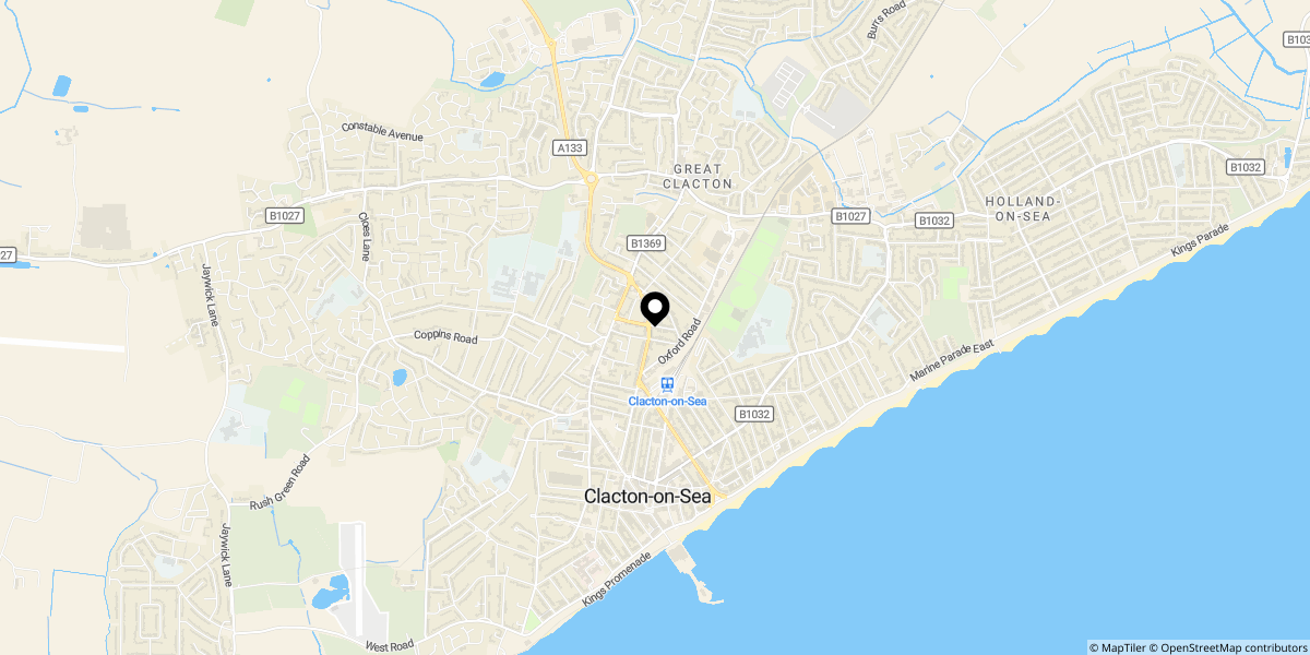 Approximate location of Harrow Road, Clacton-on-Sea, CO15 3PU