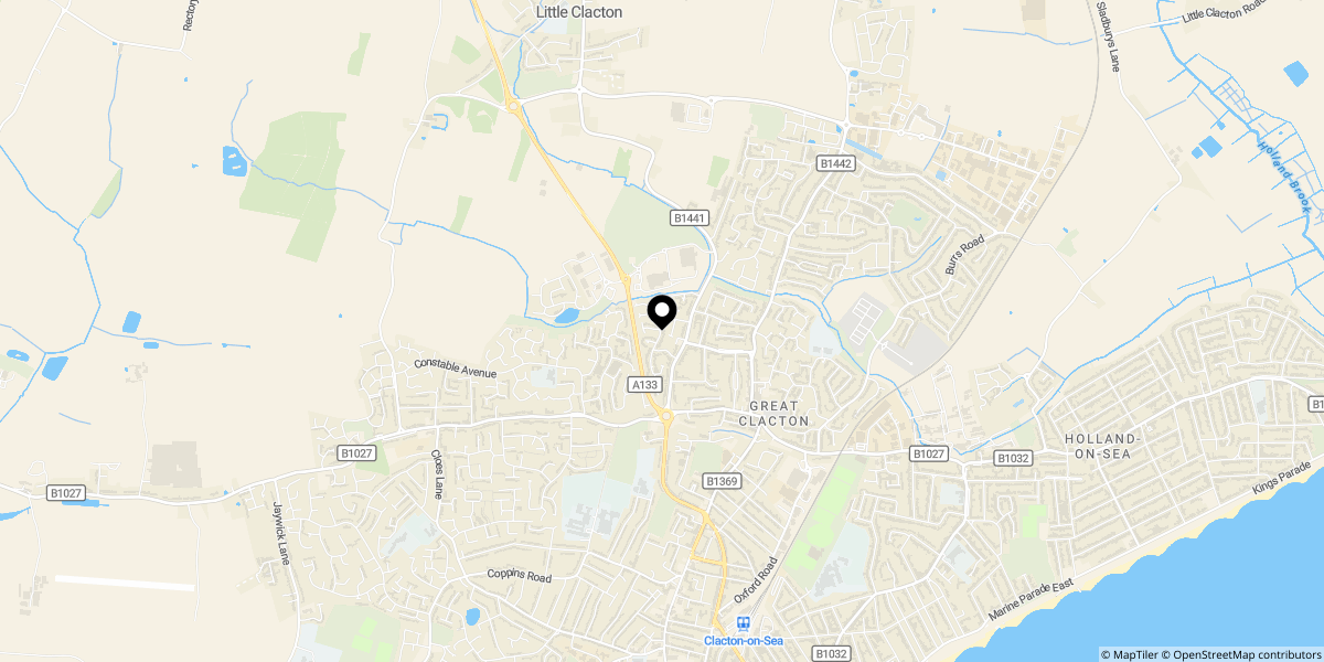 Approximate location of Raycliff Avenue, Clacton-on-sea, CO15 3TZ