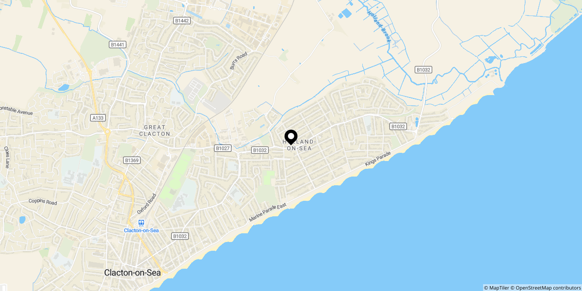 Approximate location of Preston Road, Holland on Sea CO15 5JT