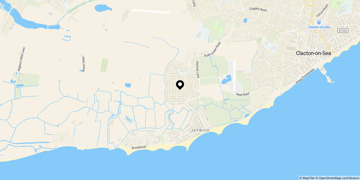 Approximate location of Tudor Green, West Clacton CO15 2PB