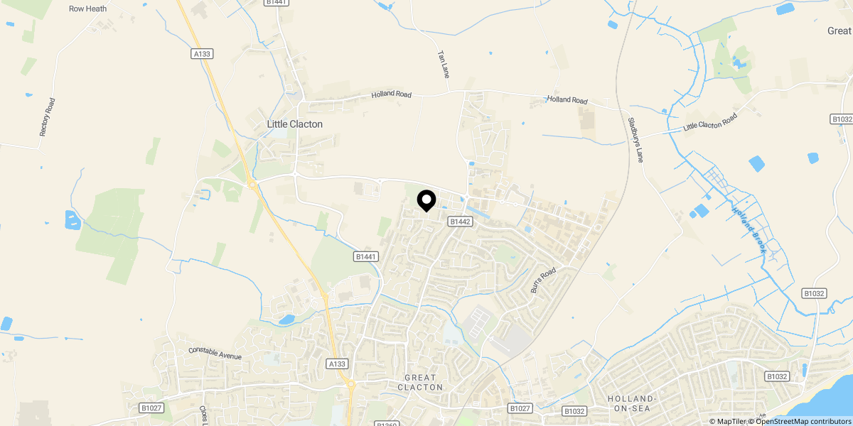 Approximate location of Becontree Close, Clacton-on-sea, Essex, CO15 4UR