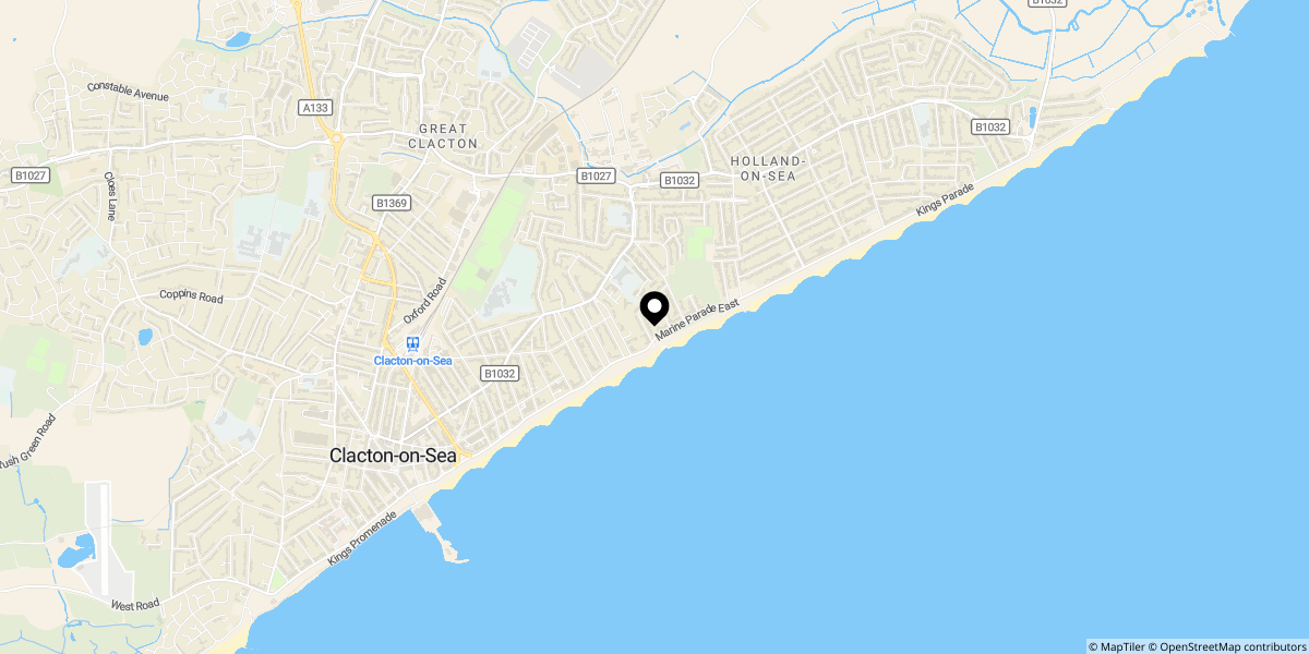 Approximate location of First Avenue, Clacton-on-sea, CO15 5AH