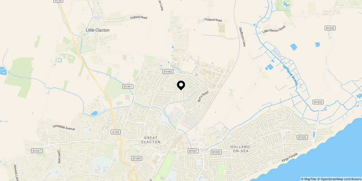 Approximate location of Carisbrooke Avenue, Clacton-on-sea, CO15 4SD