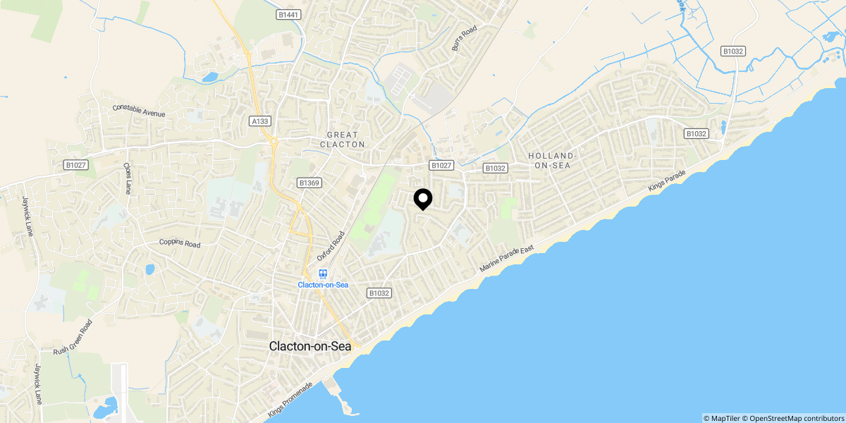 Approximate location of Holland Park, Clacton on Sea CO15 6LS