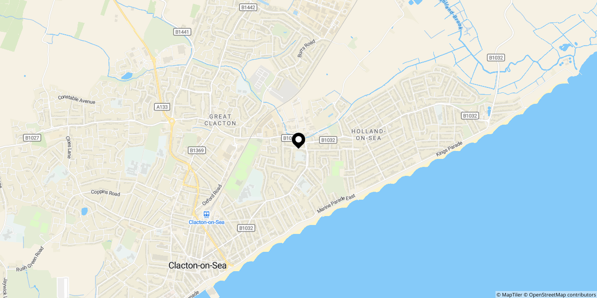 Approximate location of Mountview Road, Clacton-on-sea, CO15 6LW