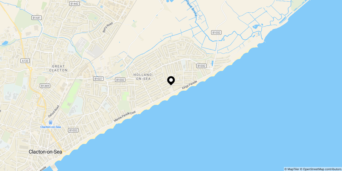 Approximate location of Madeira Road, Holland-on-Sea, CO15 5NF