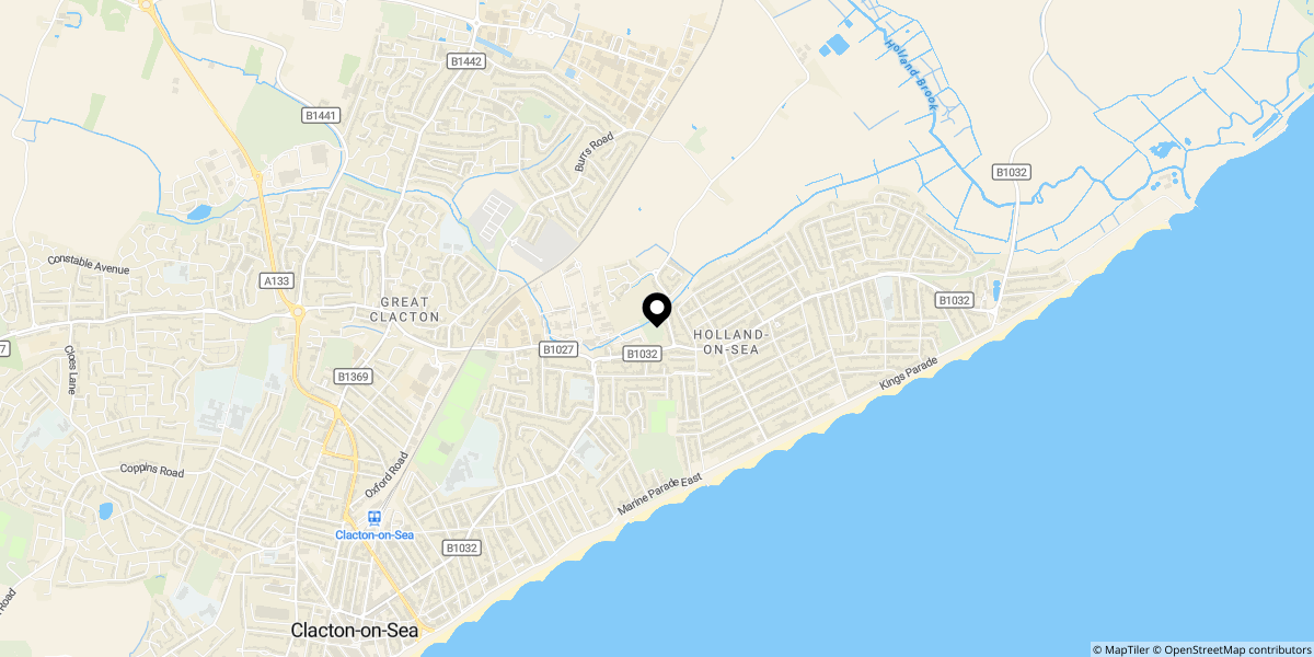 Approximate location of Sladburys Lane, Holland-on-sea, CO15 6NU
