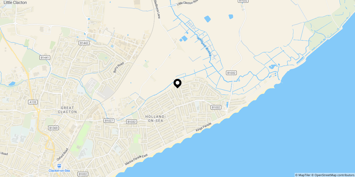 Approximate location of Stratford Road, Holland on Sea CO15 5DY