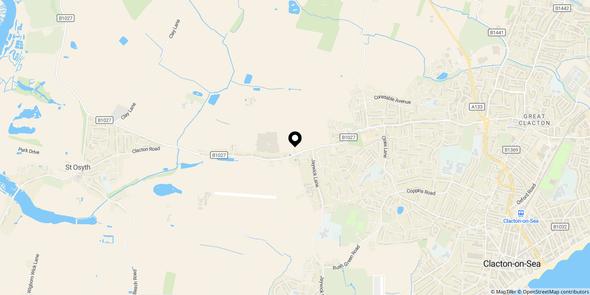 Approximate location of St. Johns Road, Clacton-on-sea, CO16 8BJ