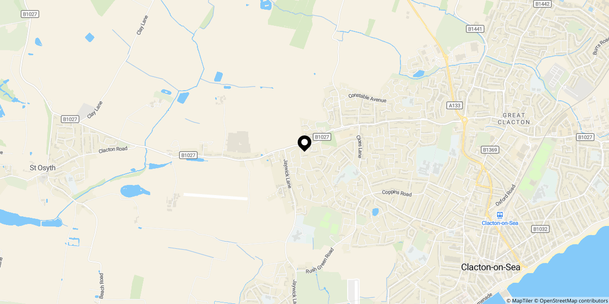 Approximate location of Plot 2 (522) St Johns Road, Clacton-on-sea, CO16 8DY